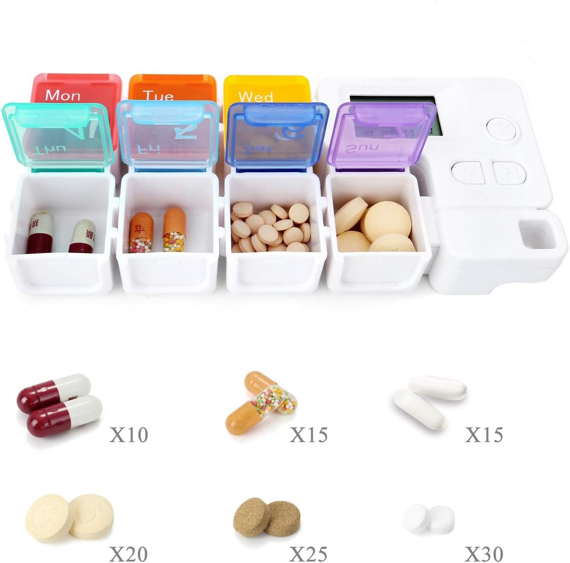 7 Days Pill Organizer with Reminder Alarm