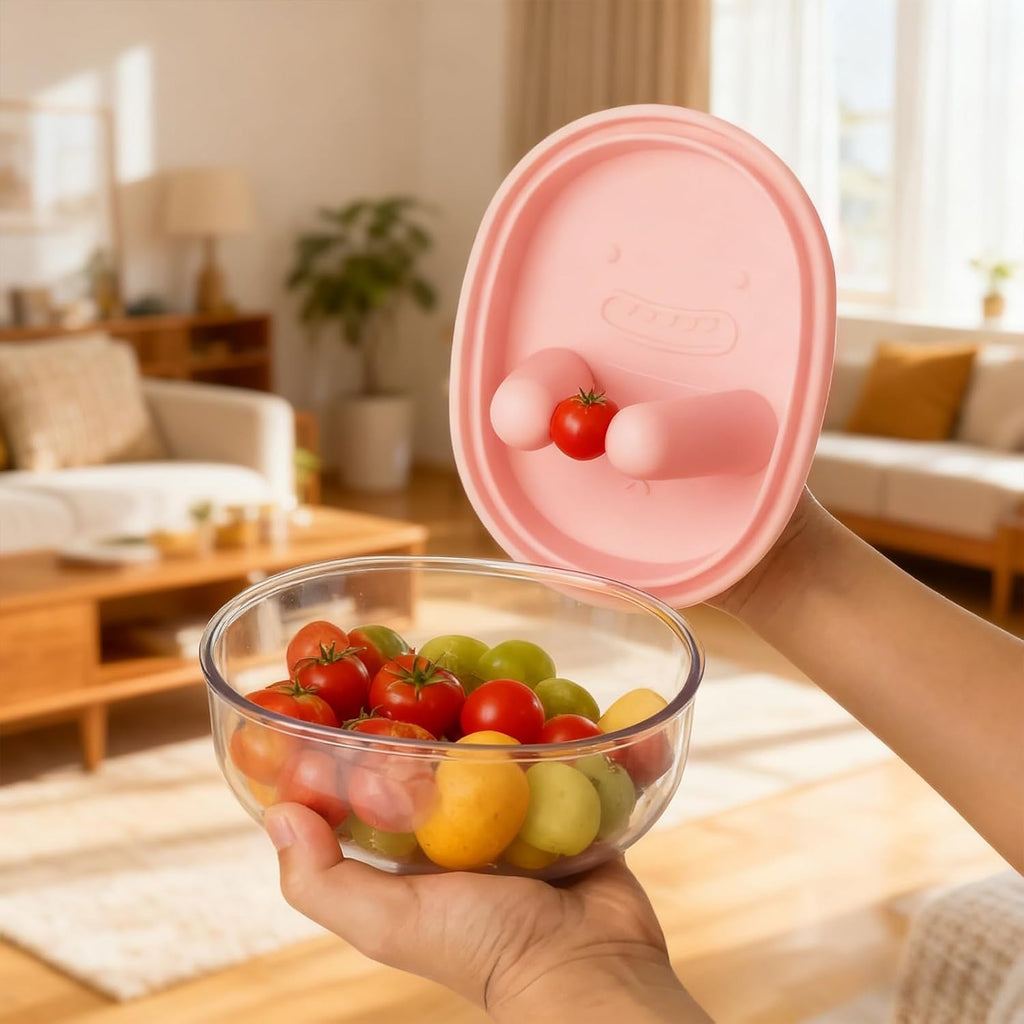Hands-Free Snack Container with Finger Lid
