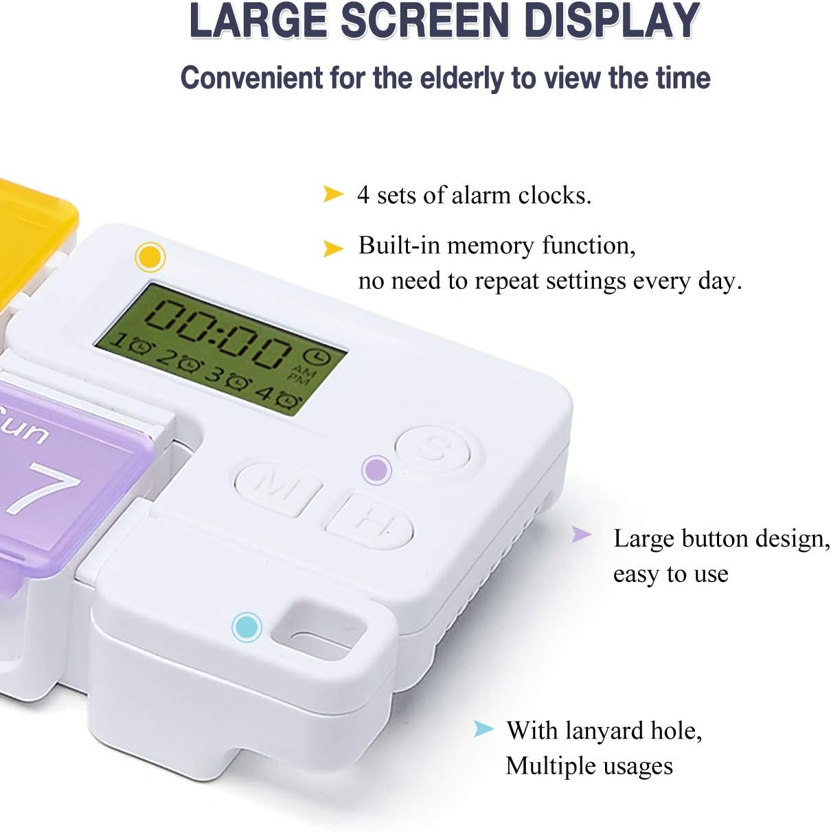 7 Days Pill Organizer with Reminder Alarm