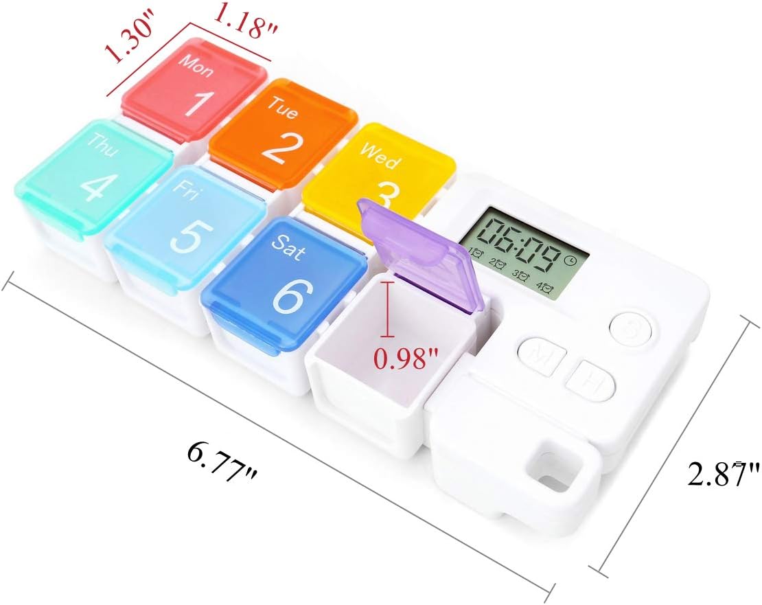 7 Days Pill Organizer with Reminder Alarm
