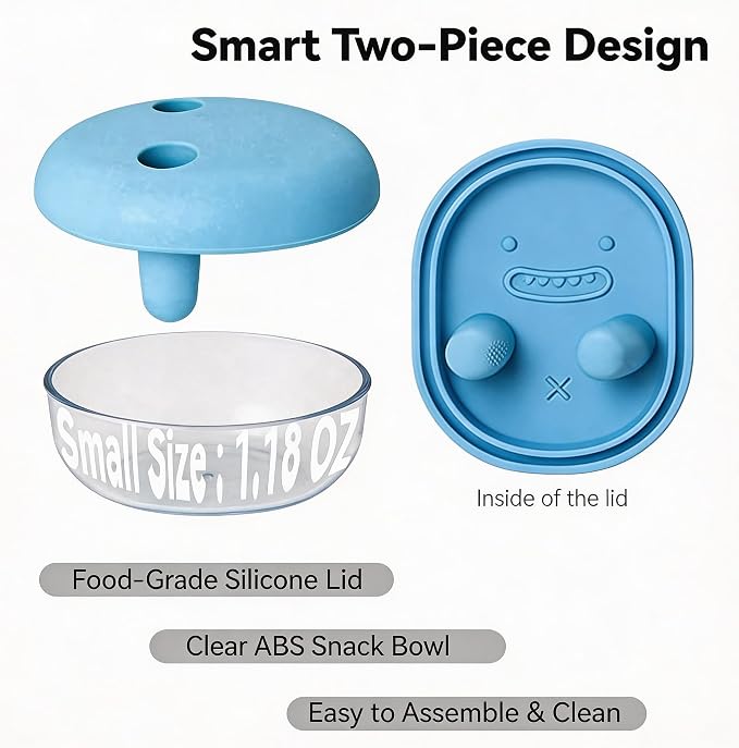 Hands-Free Snack Container with Finger Lid