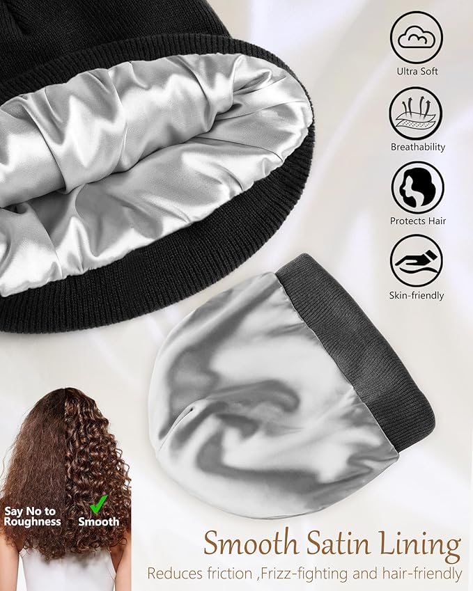 Silky Satin-Lined Winter Beanie