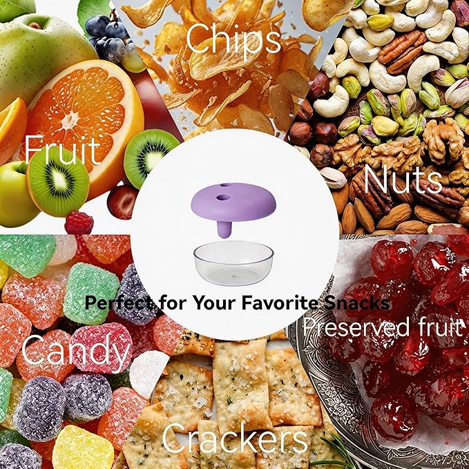 Hands-Free Snack Container with Finger Lid