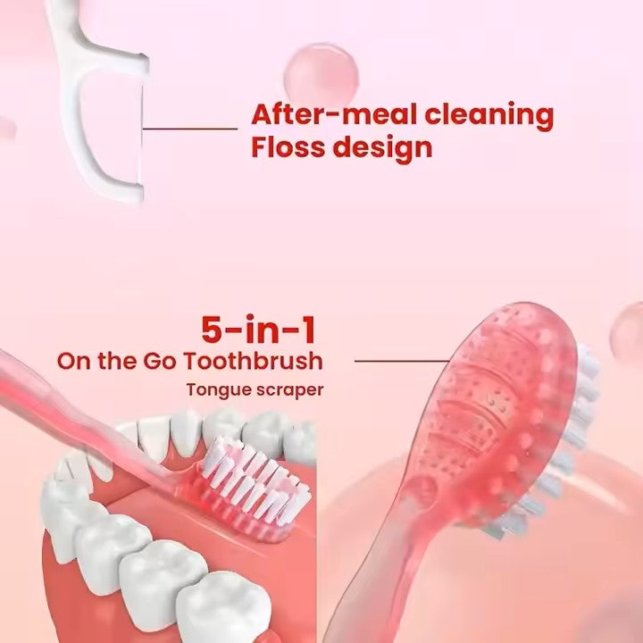 5-in-1 Mini Disposable Toothbrush