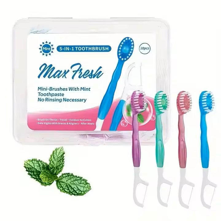 5-in-1 Mini Disposable Toothbrush