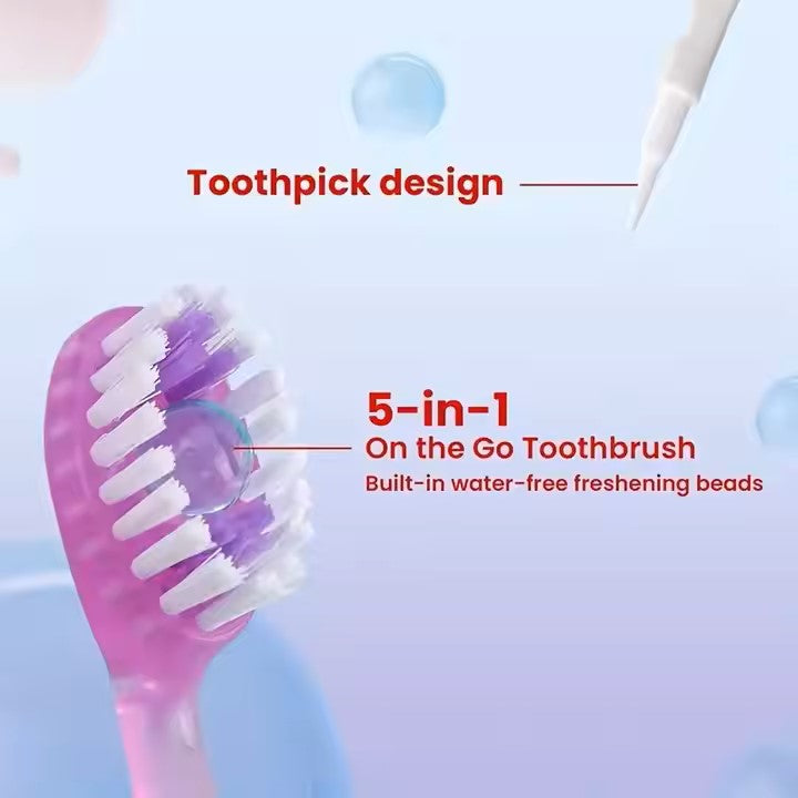 5-in-1 Mini Disposable Toothbrush