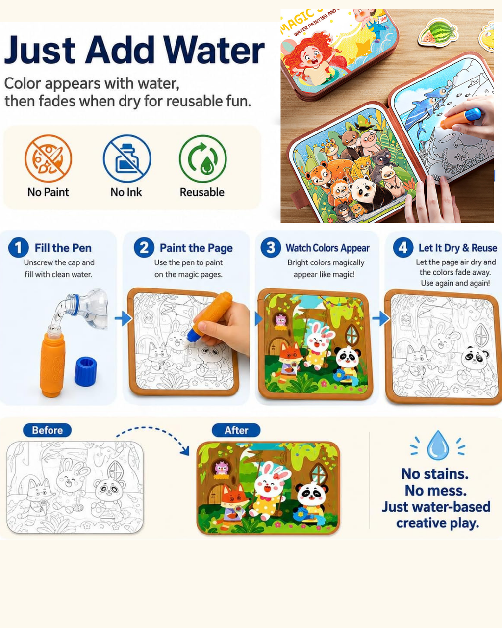 Magic Water Coloring Book